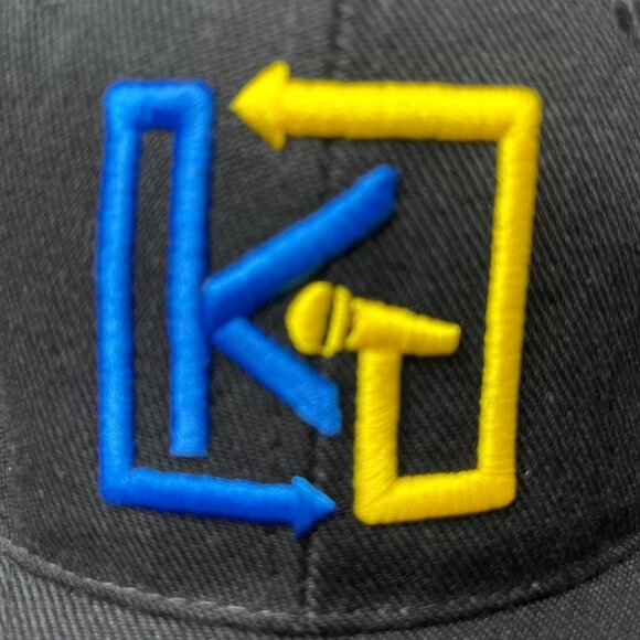 Karaoke Hat Cap Snapback Black Blue Yellow Logo Sing A Long Unisex 90s - Picture 5 of 8